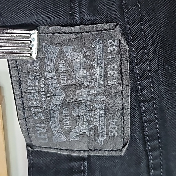 Levi's 504 black 33x33 straight leg jeans - Picture 5 of 7